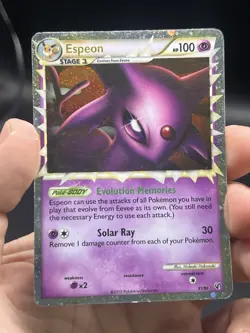 Espeon (Prime) 81/90 Undaunted Holo Rare Pokemon 2010 English MP - Image 3