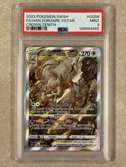 2023 Pokemon Crown Zenith FULL ART HISUIAN ZOROARK VSTAR GG56/GG70 (PSA 9 MINT) - Image 1