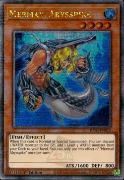 Yugioh Mermail Abysspike Quarter Century Rare 1st Edition RA04-EN012 - Image 1