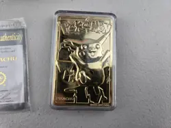 1999 Pokemon 23k Gold Plated Pikachu Card Burger King W PokeBall - Image 2