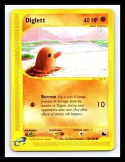 💥 Diglett Pokemon 2003 TCG Card (Skyridge) # 50/144 Non Holo Vintage - Image 1
