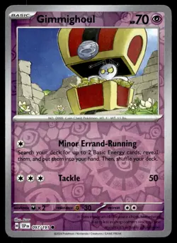 Gimmighoul 97/191 Pokemon Card Surging Sparks Common 70 HP Rev Holo LP CL - Image 1