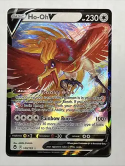 Pokemon TCG Ho-Oh v Silver Tempest Holo Ultra Rare Card 140/195 - Image 1