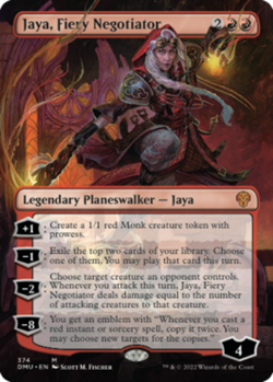 1 x Jaya, Fiery Negotiator - Foil - Borderless - Dominaria United - Light Play - - Image 1