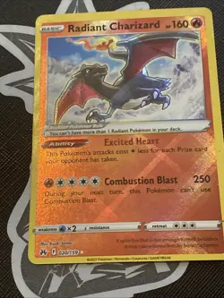 Pokemon Card TCG Radiant Charizard Crown Zenith 020/159 Holo Radiant Rare NM - Image 1