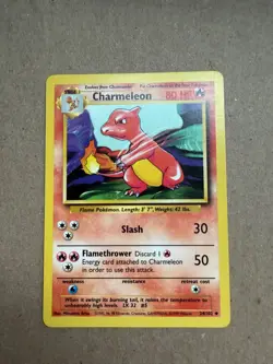 1999 Vintage Pokemon TCG Base Set 1st Shadowless Fire Charmeleon #24/102 NM 🔥 - Image 1