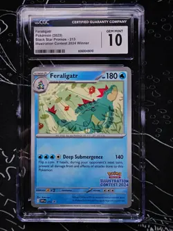 Pokemon TCG Feraligatr SVP 213 Black Star Promo Illustration Contest 2024 CGC 10 - Image 1