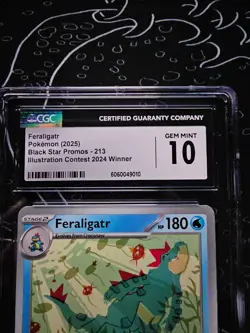 Pokemon TCG Feraligatr SVP 213 Black Star Promo Illustration Contest 2024 CGC 10 - Image 2
