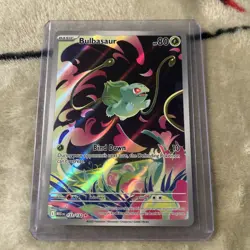 Pokemon - Bulbasaur 133/132 Illustration Rare, Mega Evolution Stamped, Holo, NM - Image 1