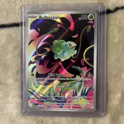 Pokemon - Bulbasaur 133/132 Illustration Rare, Mega Evolution Stamped, Holo, NM - Image 2