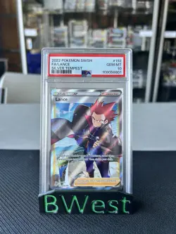 PSA 10 Lance 192 Full Art Trainer SWSH Silver Tempest Pokemon 2022 Graded - Image 1