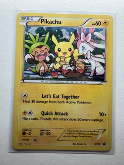 Pokemon Pikachu (XY95 Black Star Promo Holo Rare)-Let’s Eat Together 2016-NM/LP - Image 1