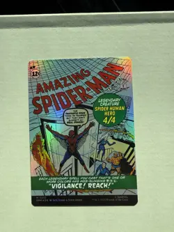 MTG Peter Parker Amazing Spider-man (0232) Borderless Comic Book Art Foil Card - Image 2