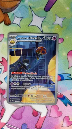 Pokemon TCG Team Rockets Orbeetle Destined Rivals 198/182 Illustration Rare Card - Image 1