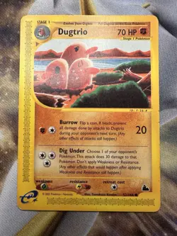 💥 Pokemon 2003 TCG Card Dugtrio (Skyridge) 52/144 Non Holo Vintage MP FREE SHIP - Image 1