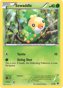 Sewaddle 3/98 Common Emerging Powers Pokemon Card NM - Image 1