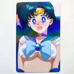 Sailor Moon, Sailor Mercury Sexy Doujin Waifu Girl Lewd Anime Art Goddess Card - Image 1