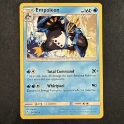 Pokemon TCG Empoleon SM Ultra Prism 34/156 Regular Non Holo Rare Card - Image 1