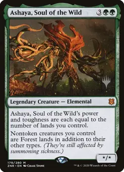 1x - Ashaya, Soul of the Wild - #179p Promo Pack - Zendikar Rising - NM MTG - Image 1