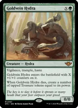 1x Goldvein Hydra - Promo Pack NM-Mint, English Planeswalker Stamped MTG Magic - Image 1