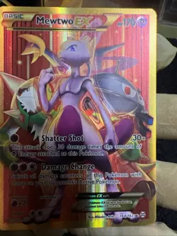 Pokemon Mewtwo EX TCG Full Art Holo Rare Card Breakthrough-Secret 164/162 - Image 1