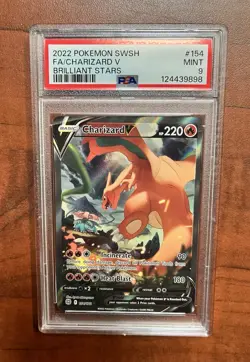 Pokemon Brilliant Stars Charizard V #154/172, PSA 9 - Image 1