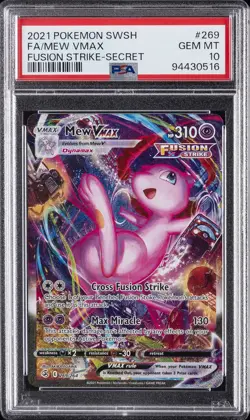 2021 POKEMON SWORD & SHIELD FUSION STRIKE SECRET #269 FULL ART/MEW VMAX PSA 10 - Image 1
