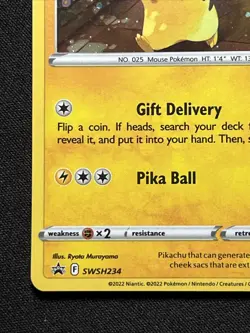 PIKACHU SWSH234 Black Star Promo Cosmic Holo w/ 🌀 Pokemon Go TCG Near Mint #1 - Image 3
