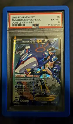 TEAM AQUAS KYOGRE EX 6/34 2015 Pokemon Double Crisis Full Art PSA 6 - Image 1