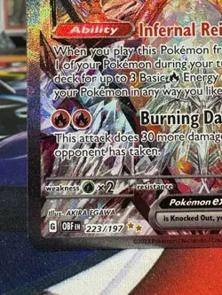 2023 Pokemon Obsidian Flames Charizard ex Special Illustration Rare 223/197 - Image 5