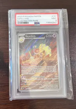 2023 POKEMON PAR EN-PARADOX RIFT ILLUSTRATION RARE #197 ESPATHRA PSA 9 MINT - Image 2