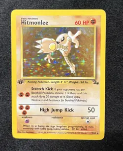 Pokemon Hitmonlee 7/62 Fossil Holo First Edition WOTC - LP - Image 1