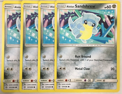 POKEMON 4X ALOLAN SANDSHREW 137/236 COSMIC ECLIPSE COMMON NEAR MINT-PLAYSET - Image 1