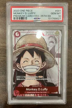 PSA 10 Monkey D. Luffy P-001 One Piece Premium Collection 25th Promo Card - Image 1