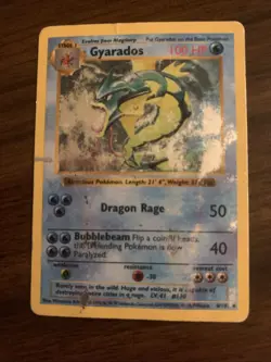 Pokemon Gyarados Holo Shadowless Rare TCG Base Set Card 6/102 Damaged - Image 1