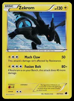 Pokemon Card - Zekrom Plasma Freeze 39/116 Holo Rare - Image 1