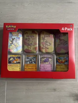 Pokemon 151 4 Mini Tins + 4 Promo Cards Sams Club PACK 1 - Image 1