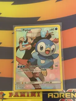 Pokemon Card Piplup 239/236 Holo Secret Rare Full Art Cosmic Eclipse - Image 1