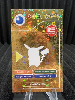 Pikachu #25 - Gold Holo - Pokedex Black Kanto 2024 - Pokemon Card - Image 2