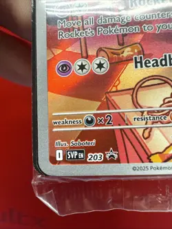 Team Rocket's Wobbuffet SEALED SV 203 Black Star Promo Card Pokemon - Image 4
