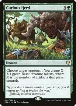 2x Curious Herd Commander 2020 NM MTG - Image 1