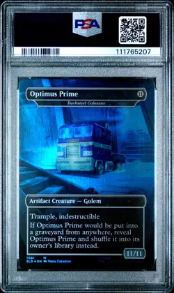 2022 MTG SECRET LAIR DROP FOIL #1081 OPTIMUS PRIME PSA 10 - Image 2