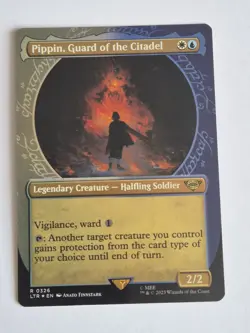 MTG Lord of the Rings - Pippin, Guard of the Citadel - SURGE FOIL Showcase 0818 - Image 1