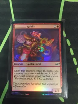MTG Magic The Gathering Sticker Goblin Foil UNF Red Goblin Commander - Image 1