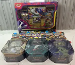🔥🧨Pokemon Lot-Mega Latias Ex Box, 8 Mega Evolution Packs And 3 Tins🔥🧨 - Image 1