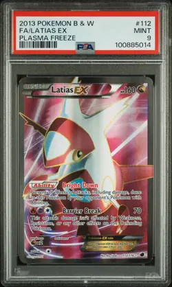 2013 POKEMON B&W PLASMA FREEZE #112 FULL ART/LATIAS EX PSA 9 - Image 1