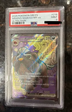 2025 Pokemon Dri En-Destined Rivals #218 Arven'S Mabosstiff Ex Ultra Rare PSA 9 - Image 2