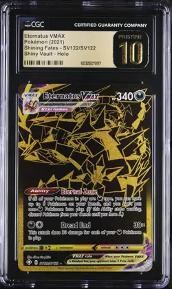 CGC 10 PRISTINE Eternatus VMAX SV122/SV122 Shining Fates Shiny Secret Pokemon - Image 1
