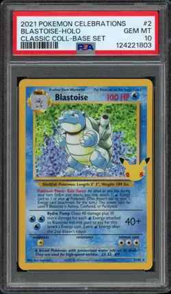 2021 Pokemon Celebrations Classic Collection Blastoise 2/102 Holo PSA 10 Gem - Image 1