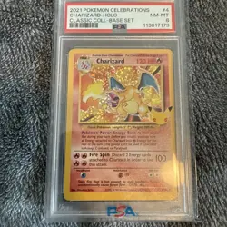 2021 Pokemon Celebrations Charizard #4/102 Classic Collection Holographic PSA 8 - Image 3